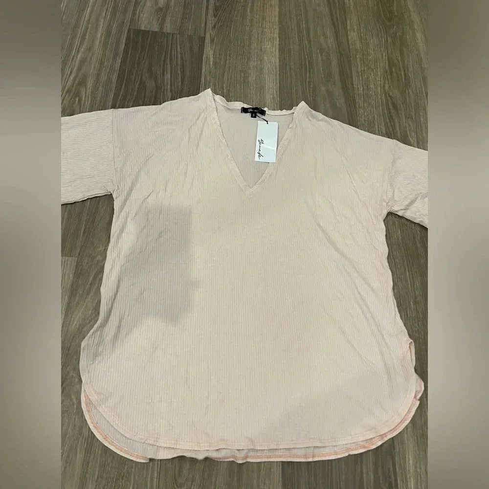 Yana K Mia Top in Blush Rayon Rib Size Small